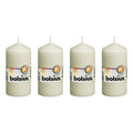 Lot de 4 bougies piliers - Hauteur 12 cm - Diamètre 5,8 cm - Ivoire