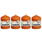 Set of 4 pillar candles - Height 8 cm - Diameter 5.8 cm - Mango