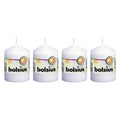 Lot de 4 bougies piliers - Hauteur 8 cm - Diamètre 5,8 cm - Blanches