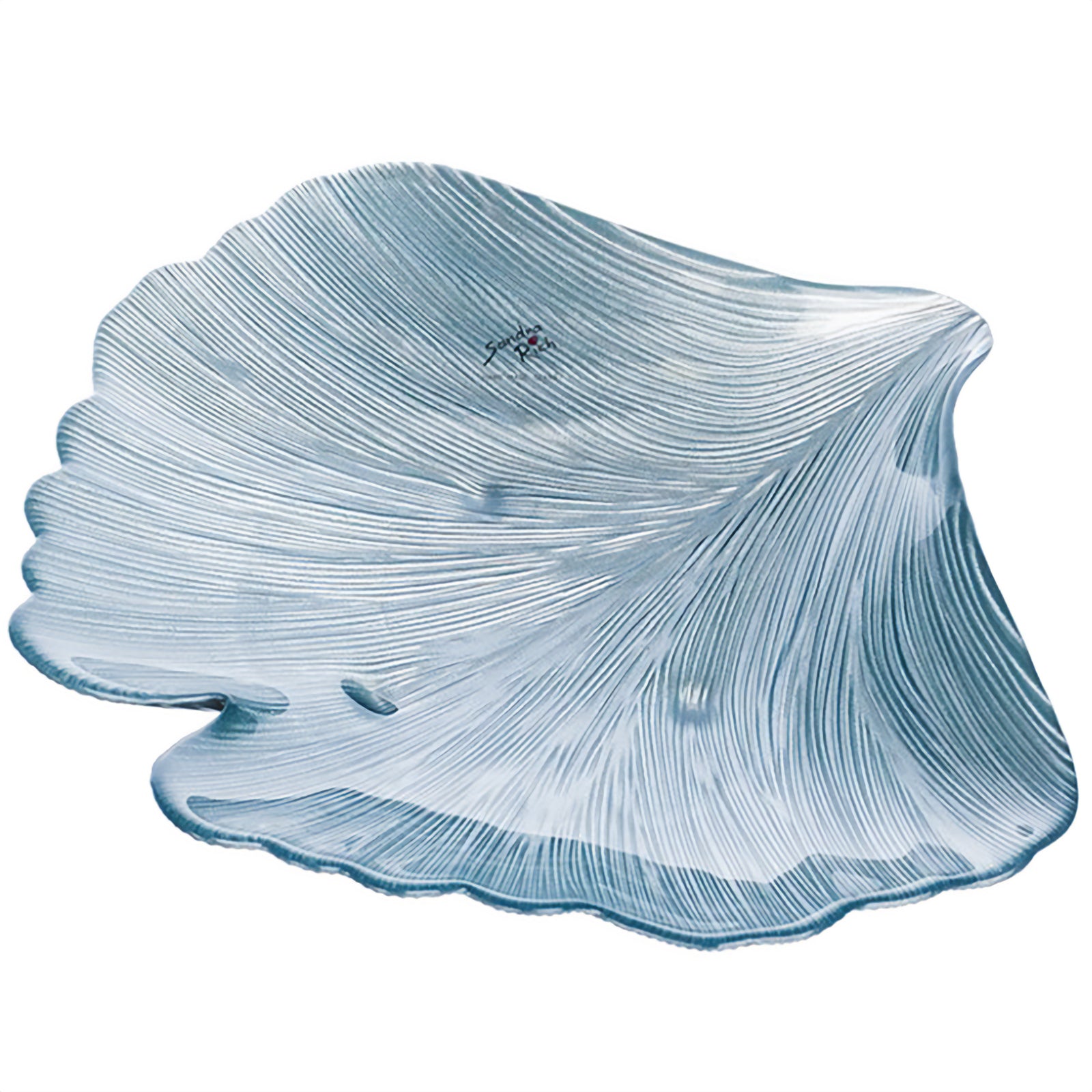 FAN LEAF middle - eisblau - 33x31x5cm - Glas