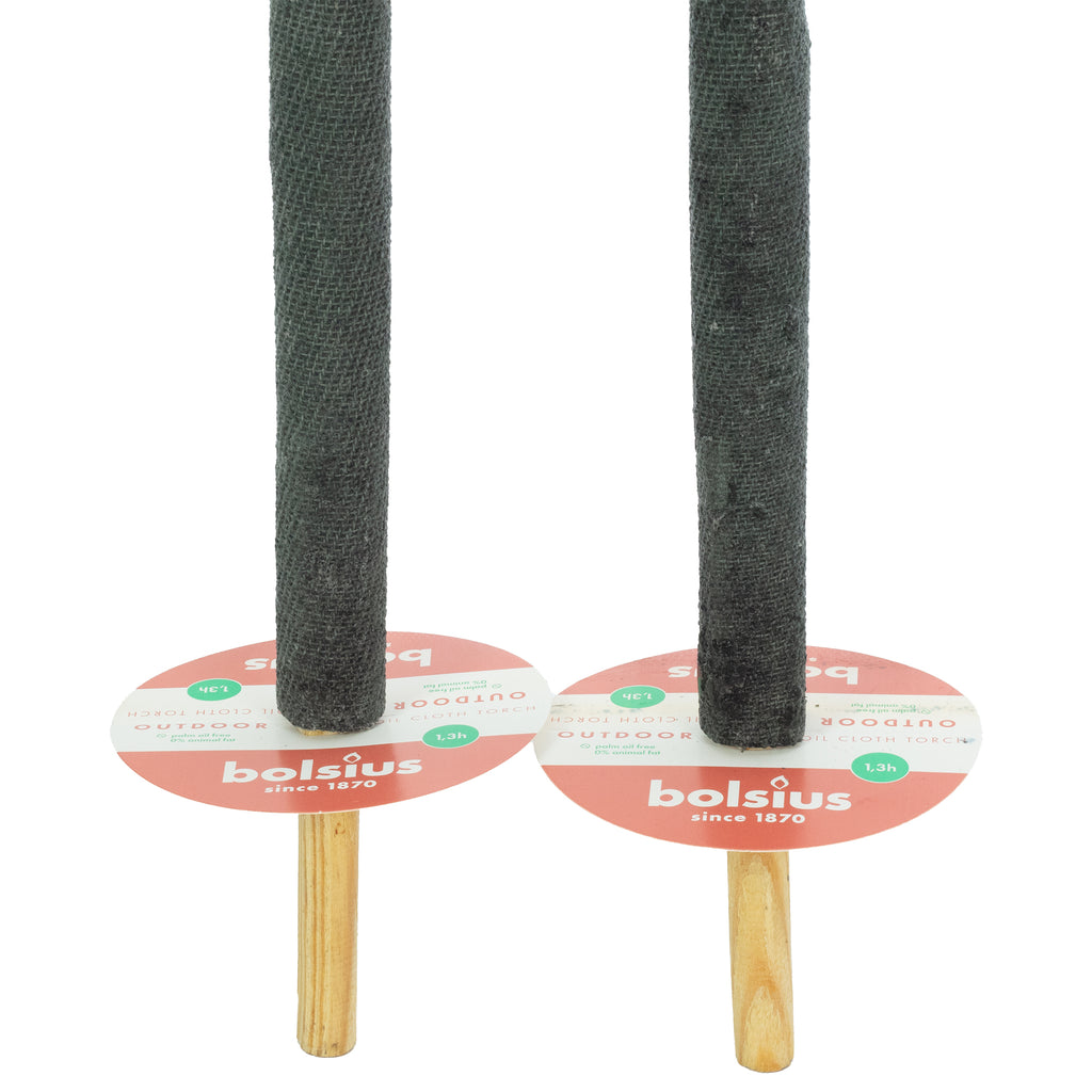 Outdoor oilcloth torch, black - Burning time 1.3 hours - Length: 75 cm - 2 pieces