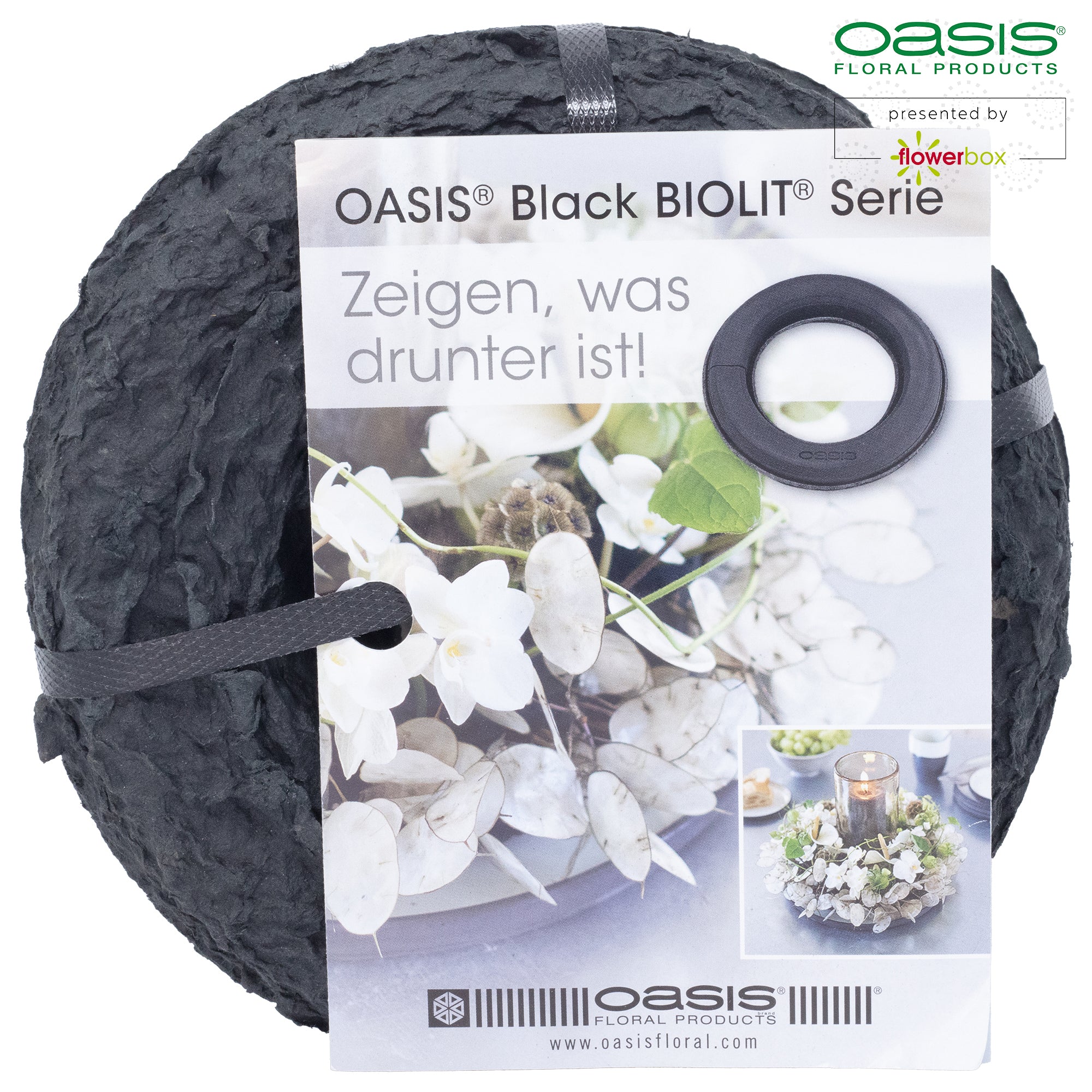 OASIS® BLACK BIOLIT® Ring, 18 cm Ø - inner: 6.5 cm Ø - 2 pieces