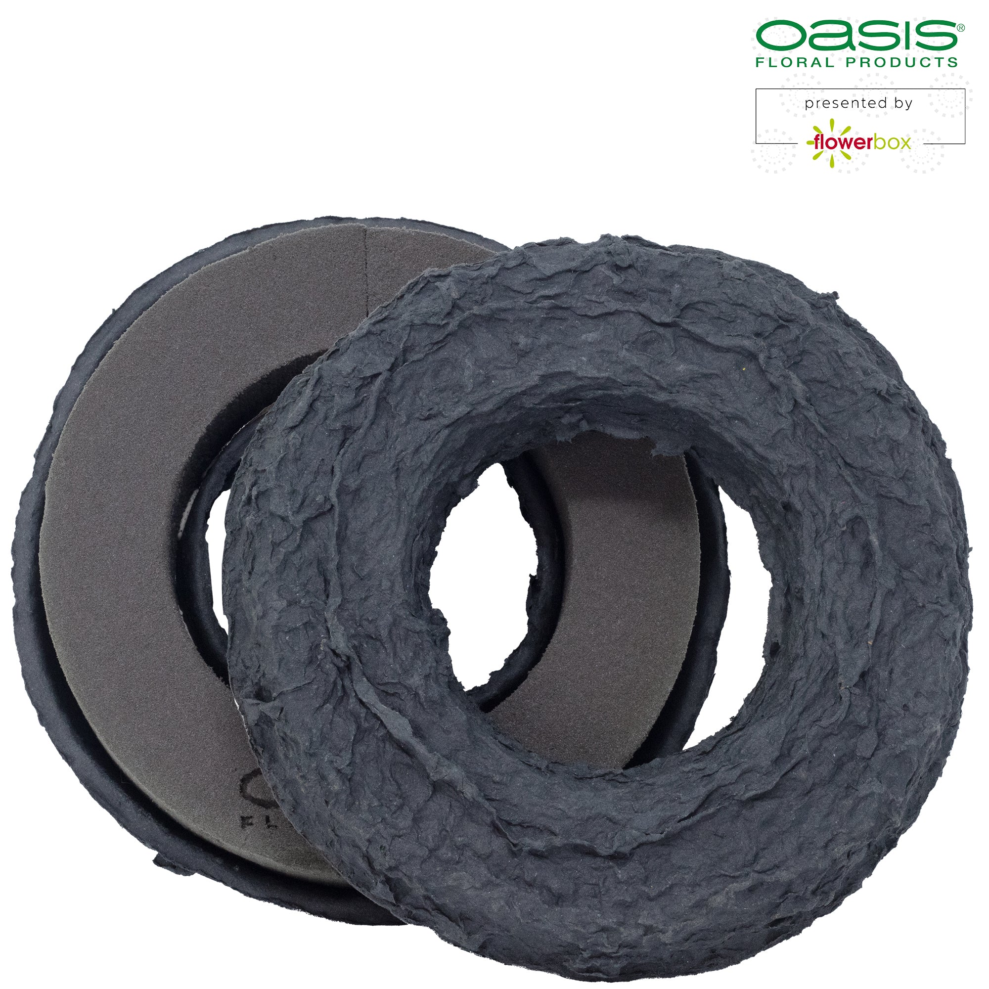 OASIS® BLACK BIOLIT® Ring, 18 cm Ø - inner: 6.5 cm Ø - 2 pieces