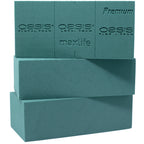 3x Original OASIS® Premium Steckschaum für längere Haltbarkeit bei Frischblumen - Steckmasse Blumen - Nasssteckschaum Hochzeit Geburtstag Kirche Ziegelform
