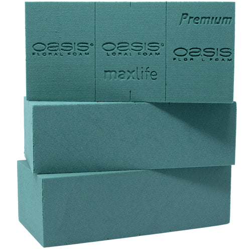 3x Original OASIS® Premium Steckschaum für längere Haltbarkeit bei Frischblumen - Steckmasse Blumen - Nasssteckschaum Hochzeit Geburtstag Kirche Ziegelform