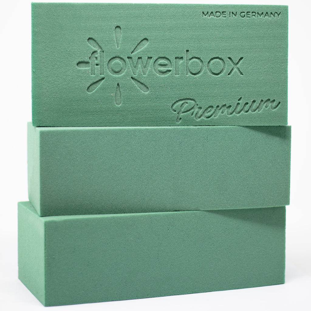 3x Original FLOWERBOX® Premium Steckschaum für längere Haltbarkeit bei Frischblumen