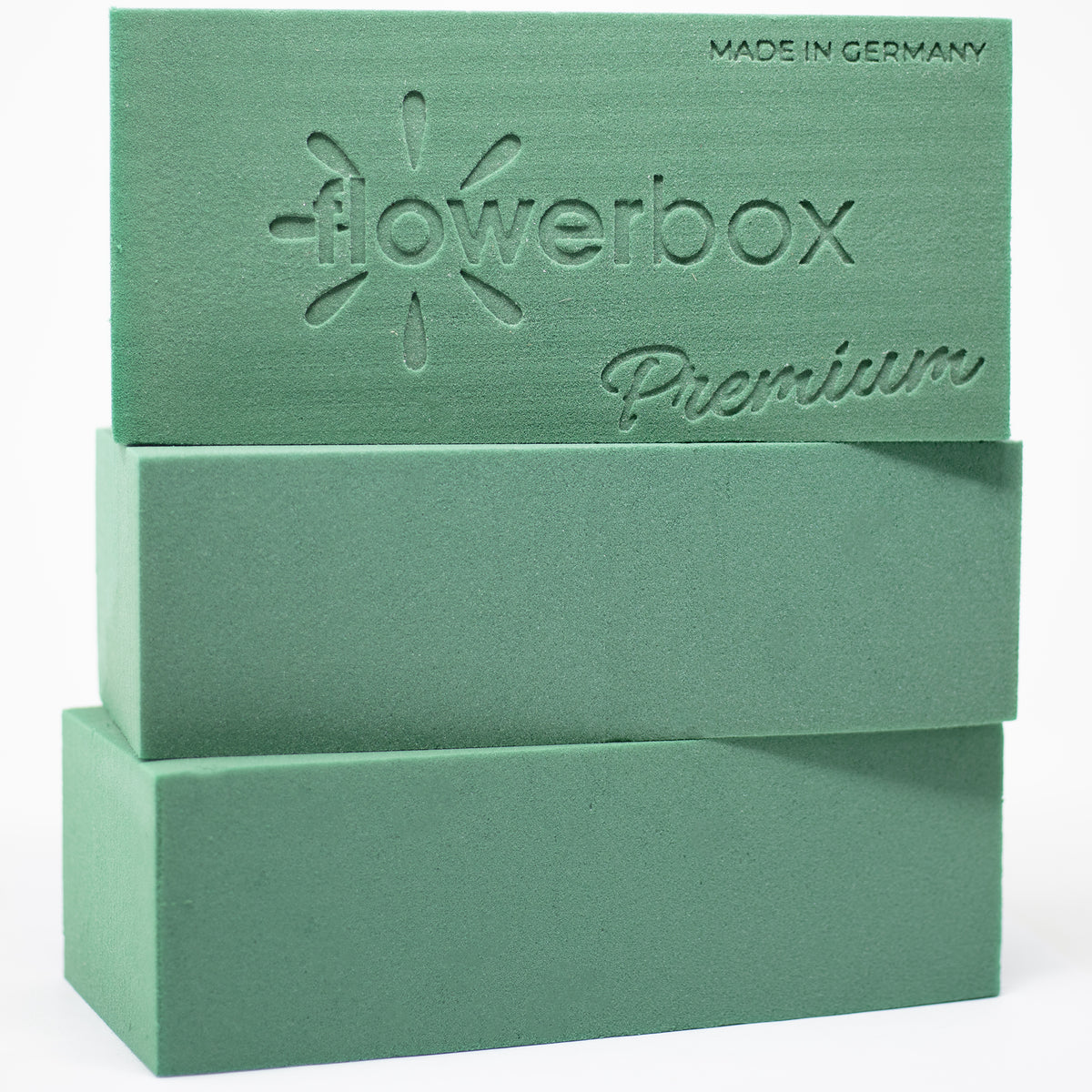3x Original FLOWERBOX® Premium Steckschaum für längere Haltbarkeit bei Frischblumen