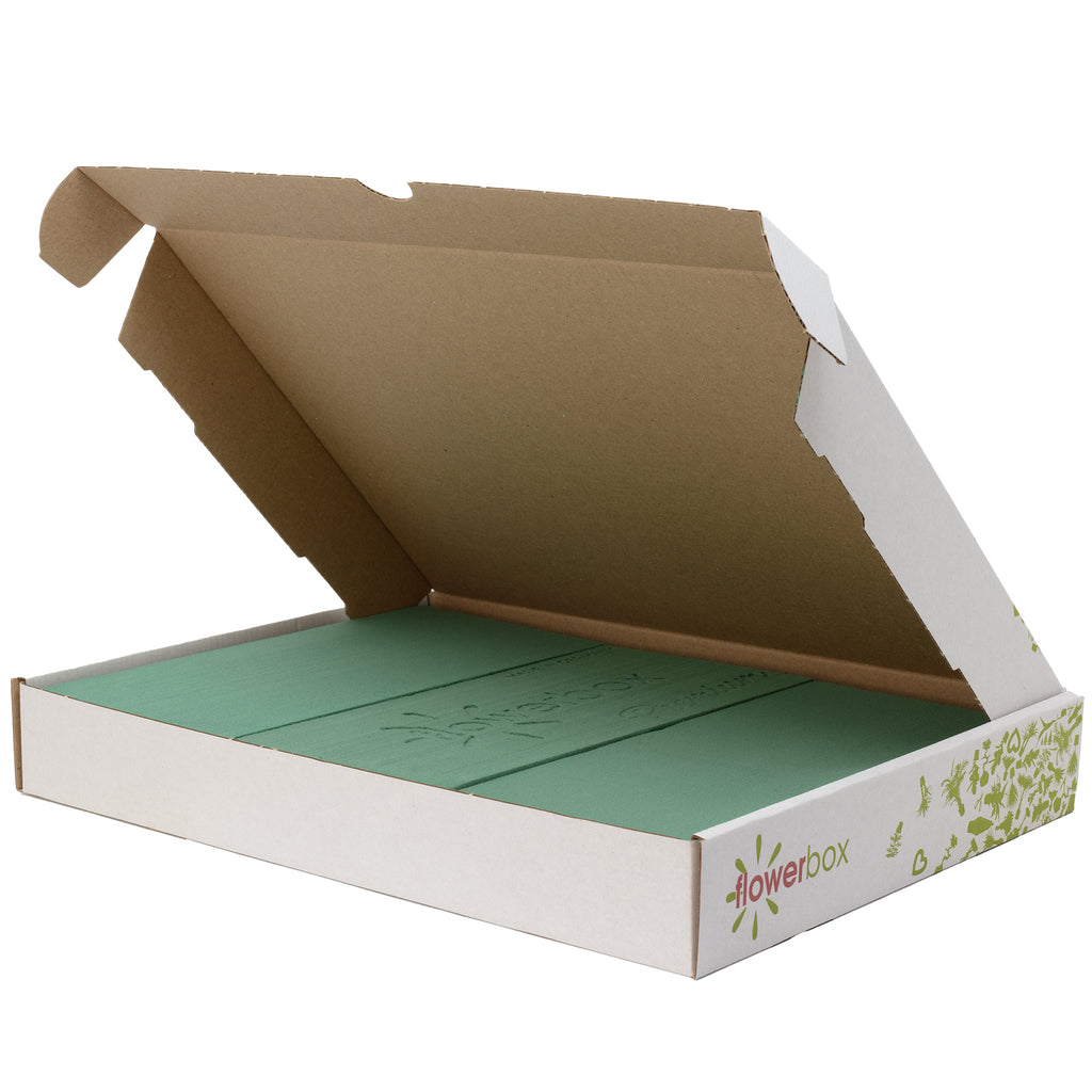 3x Original FLOWERBOX® Premium Steckschaum für längere Haltbarkeit bei Frischblumen