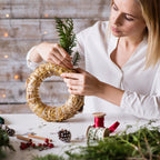 Set of 3 straw wreaths, diameter 20 cm, thickness 3 cm