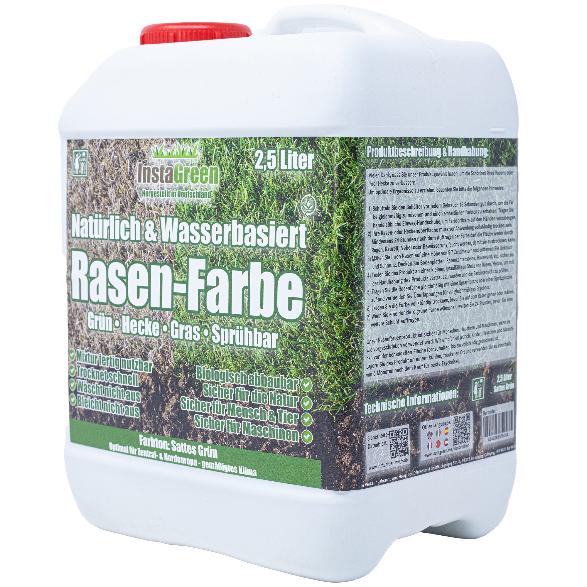 Peinture InstaGreen Premium pour haies et pelouses - Vert instantané pour pelouses et haies, prête à l'emploi