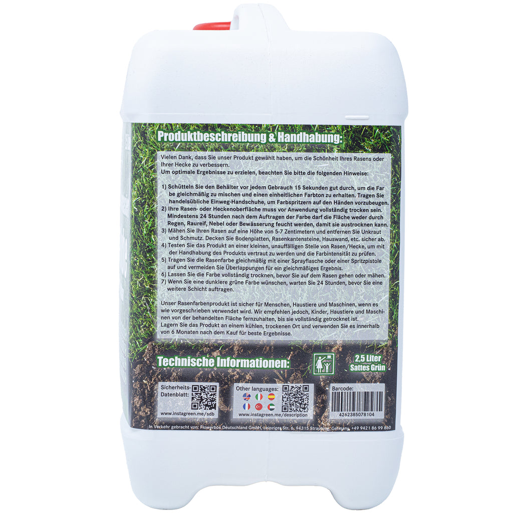Peinture InstaGreen Premium pour haies et pelouses - Vert instantané pour pelouses et haies, prête à l'emploi