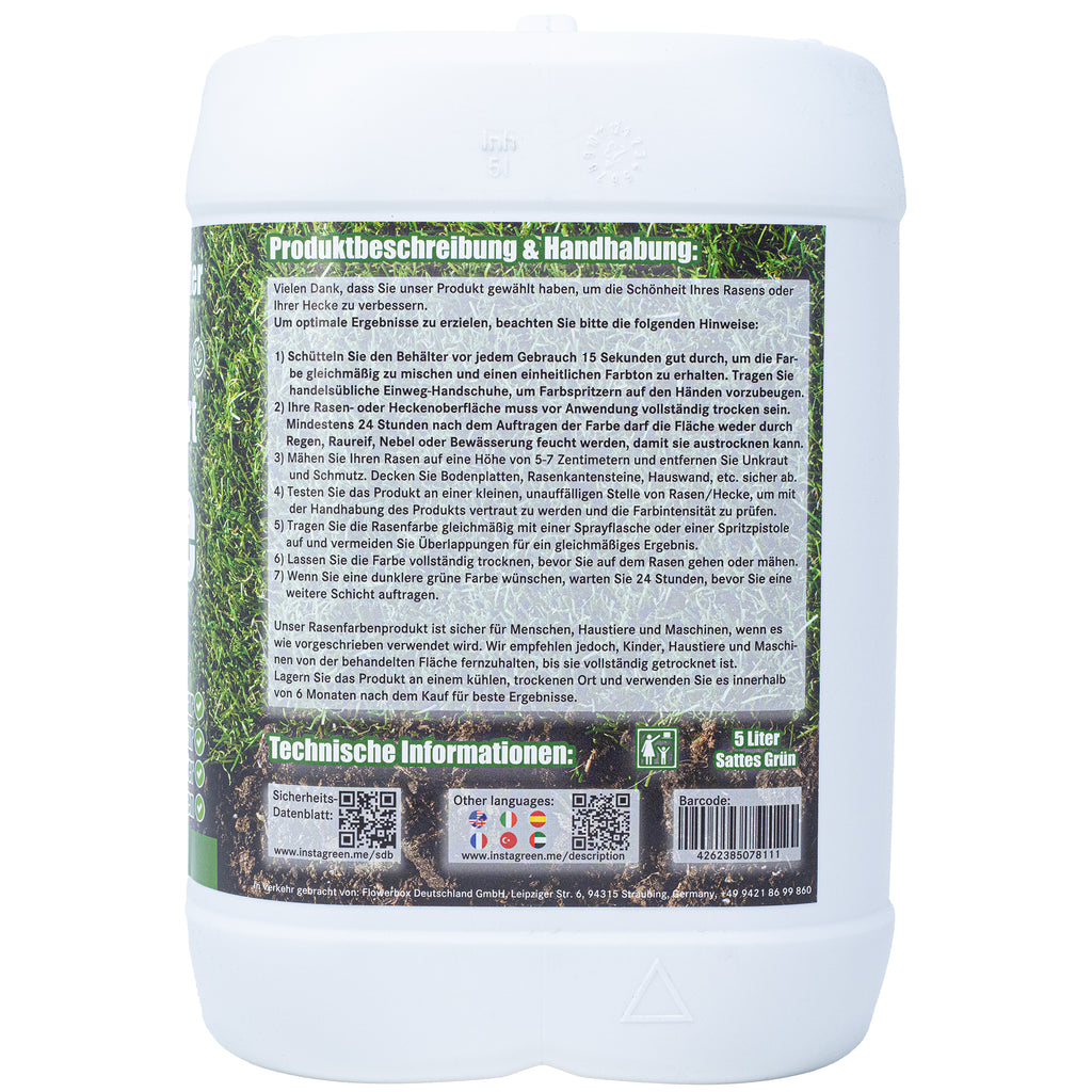 Peinture InstaGreen Premium pour haies et pelouses - Vert instantané pour pelouses et haies, prête à l'emploi
