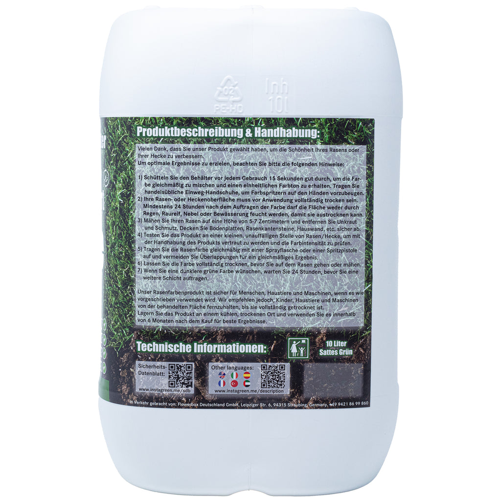 Peinture InstaGreen Premium pour haies et pelouses - Vert instantané pour pelouses et haies, prête à l'emploi