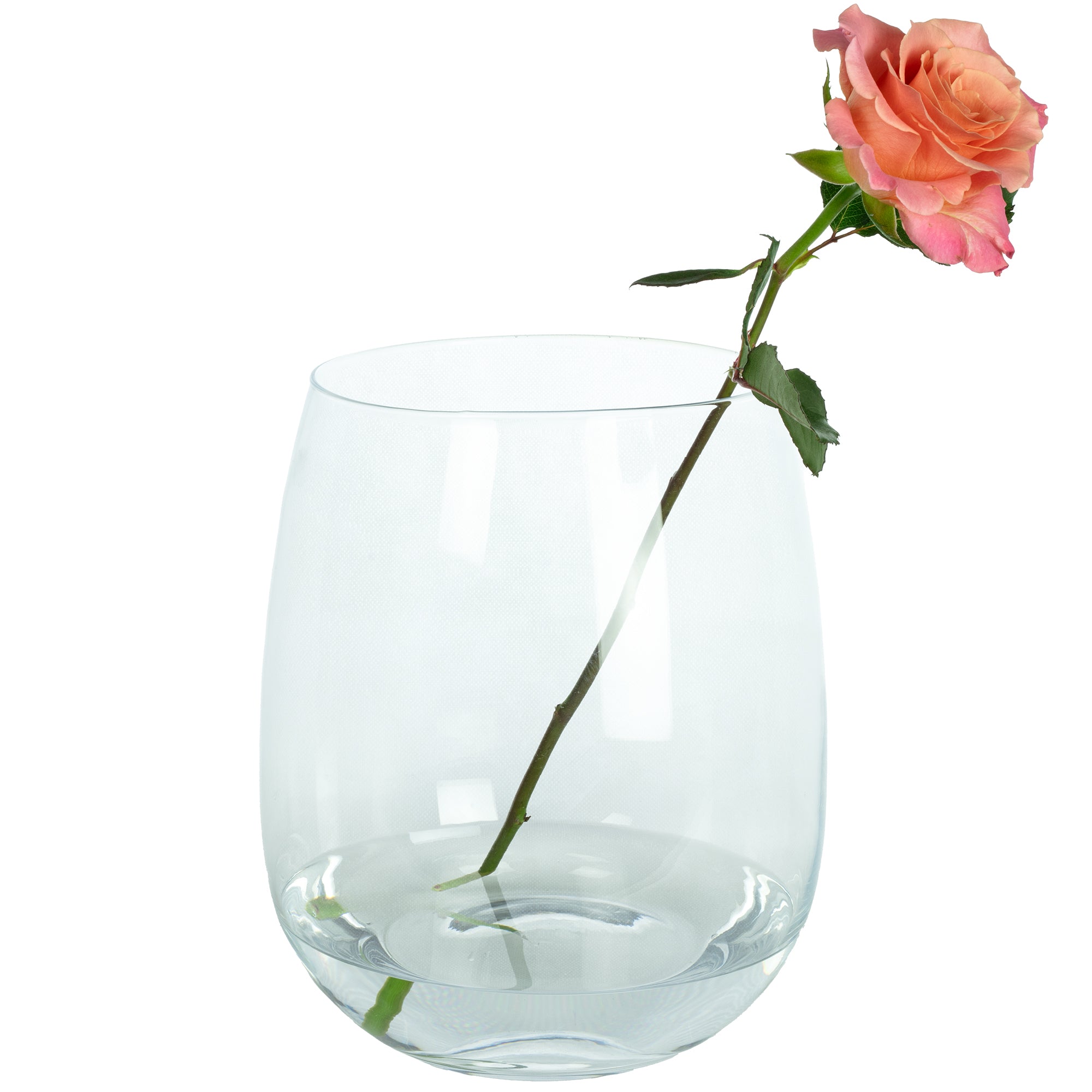 BELLY glass vase, small - clear - height 26 cm - diameter 22 cm