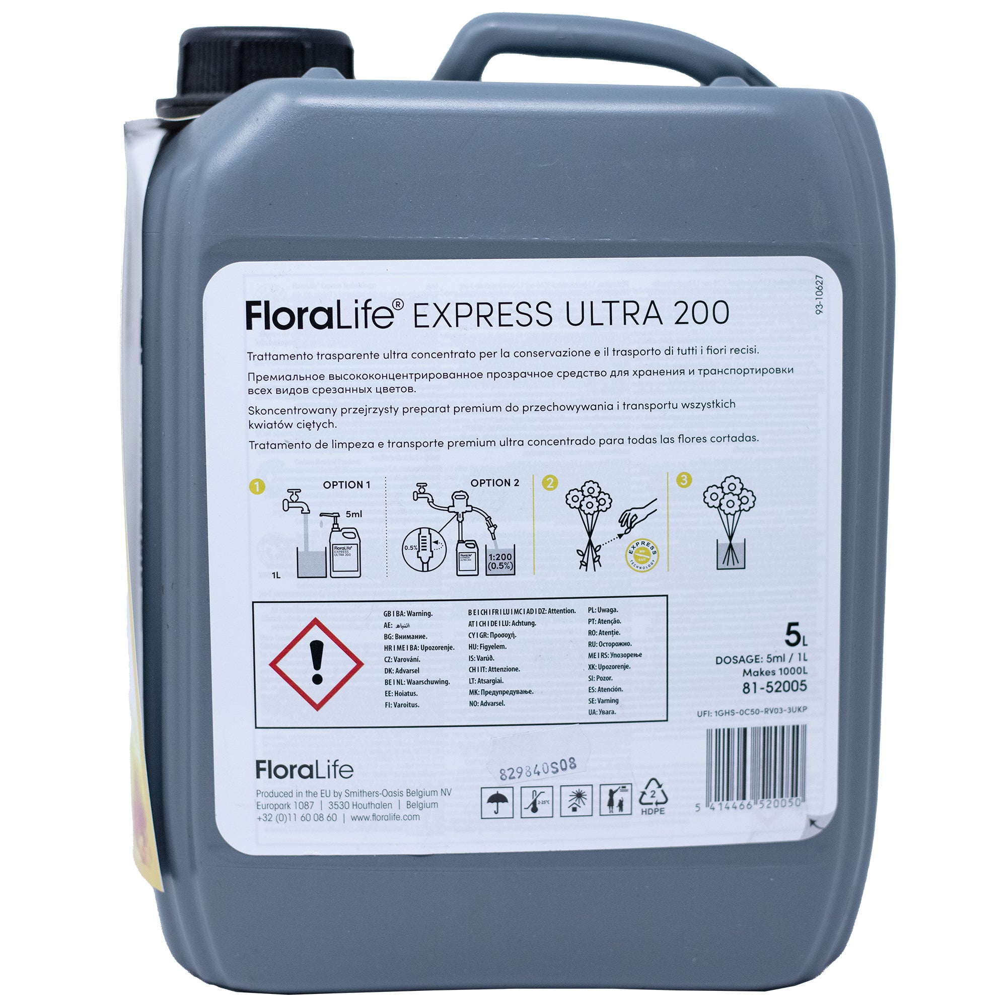 FloraLife® Express ULTRA 200 Blumennahrung - hochkonzerntriert - 5-Liter Kanister - 1 Stück