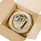 Adventskranz-DIY-Set - Inhalt: 1x Strohkranz 30 cm, 4x Kerzenhalter gold 8 cm, 1x Wickeldraht grün 100g