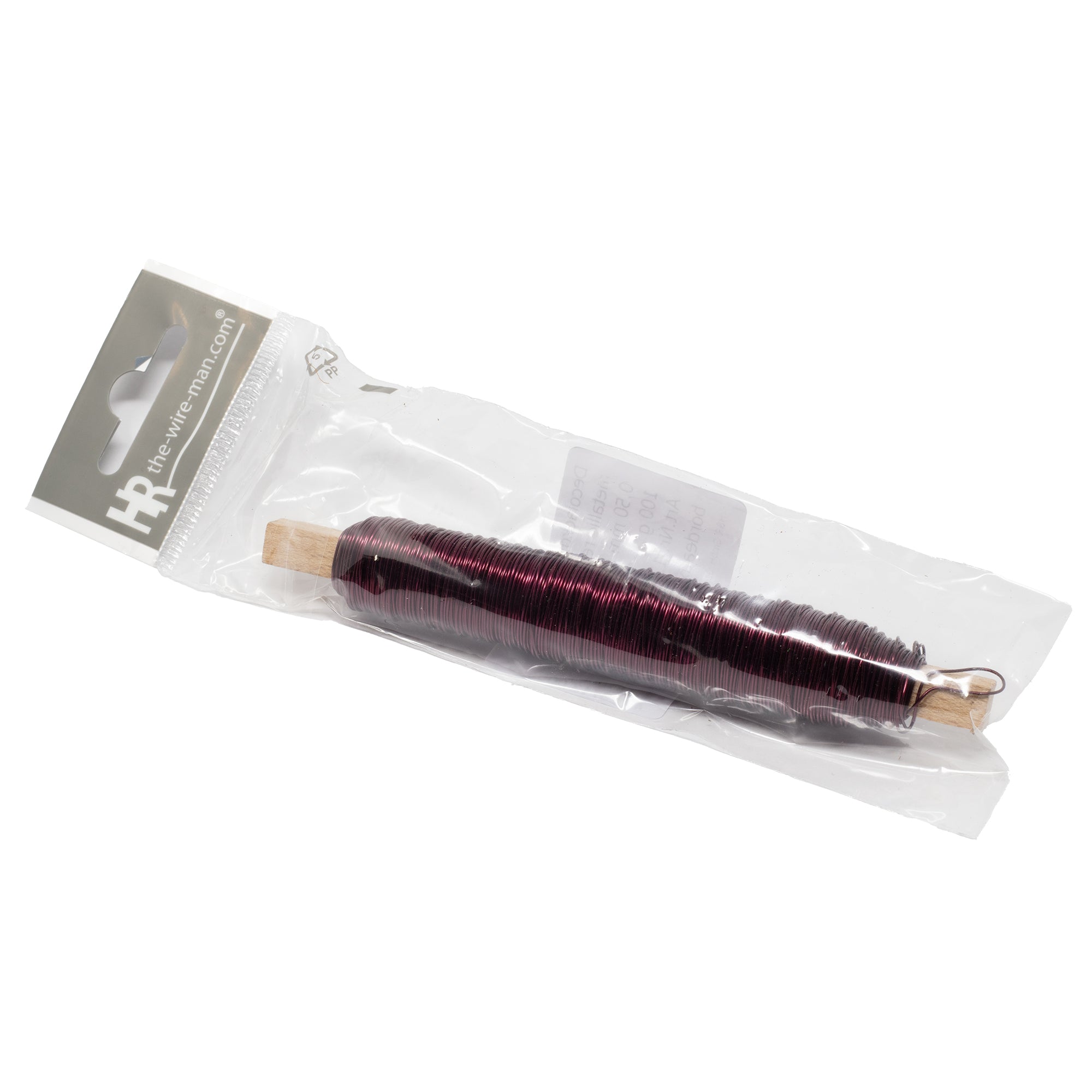 Decolackdraht auf Holzstab - bordeaux - 0,50 mm, 50 m, 100 g