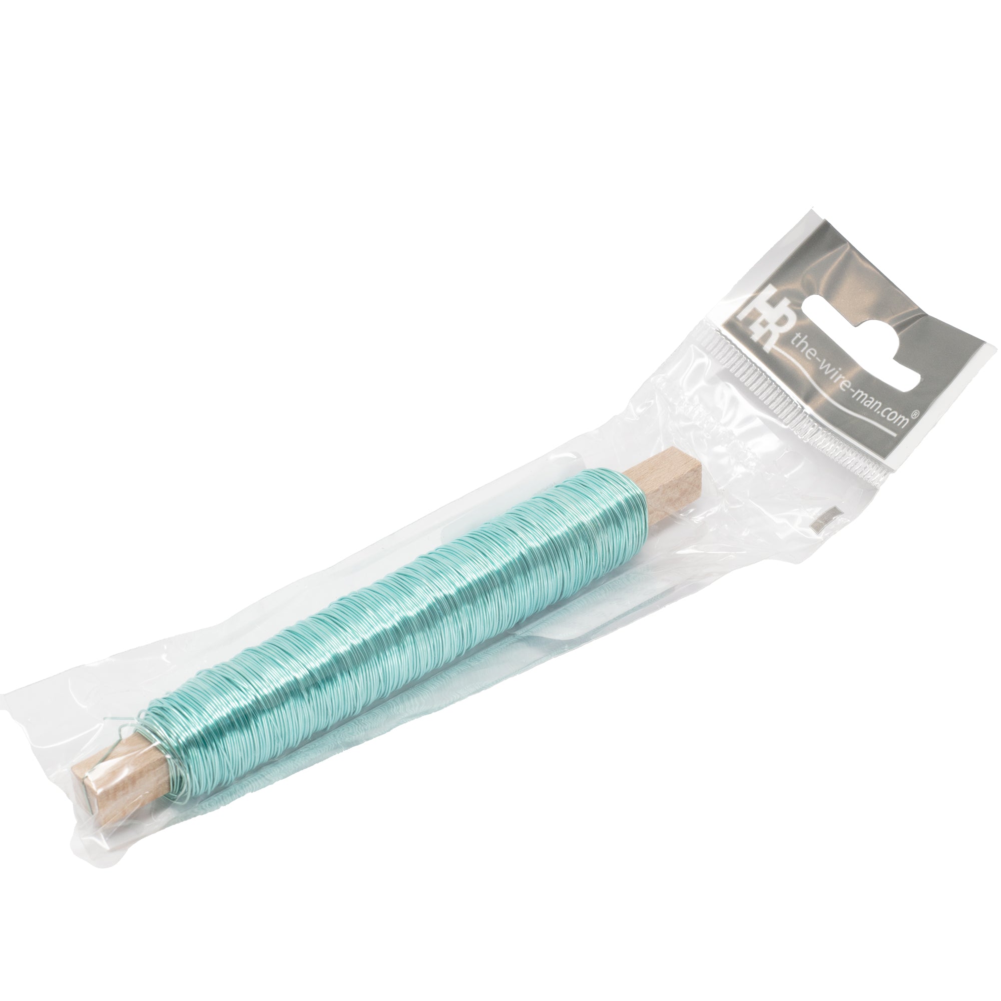 Decolackdraht auf Holzstab - eisblau - 0,50 mm, 50 m, 100 g