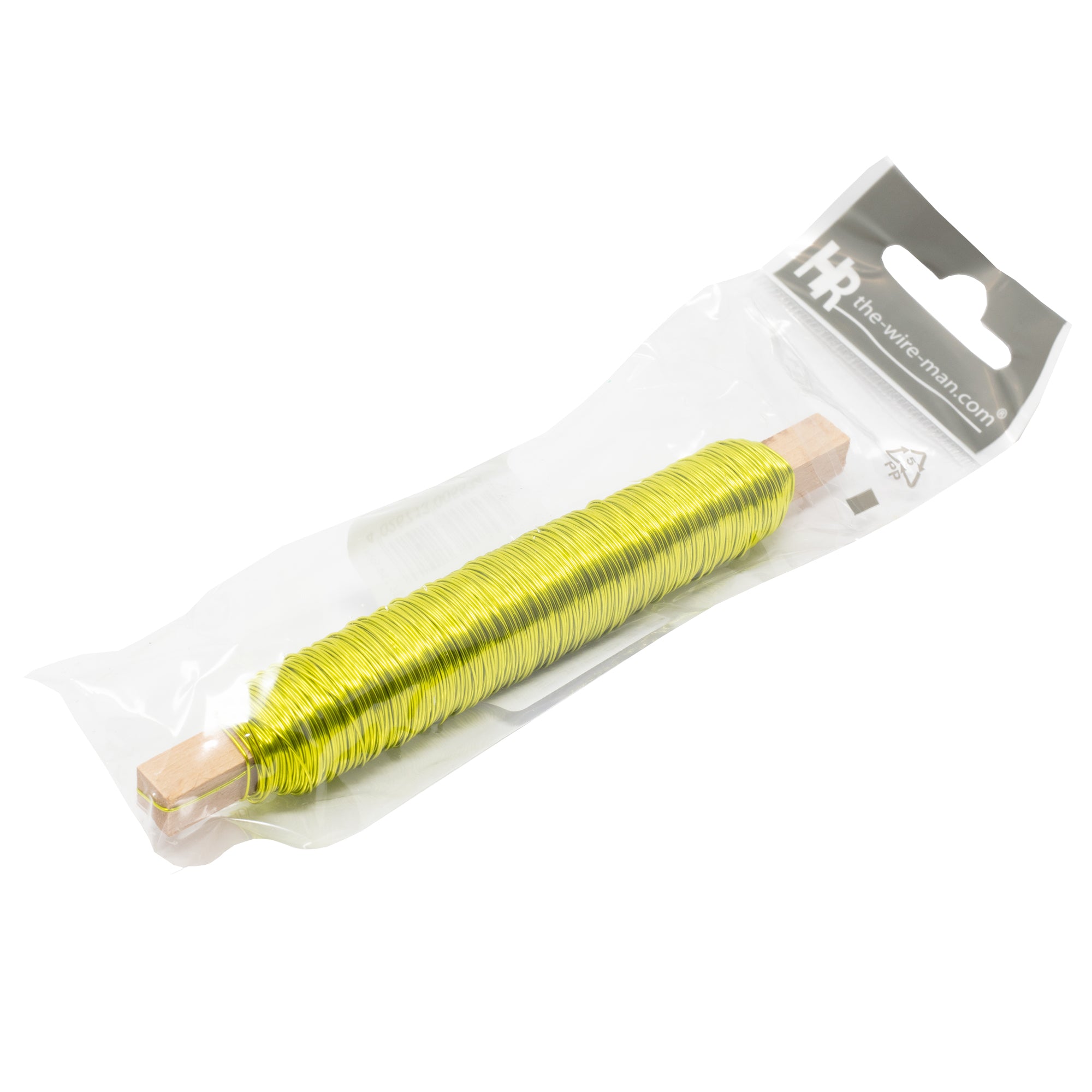 Decolackdraht auf Holzstab - limone - 0,50 mm, 50 m, 100 g