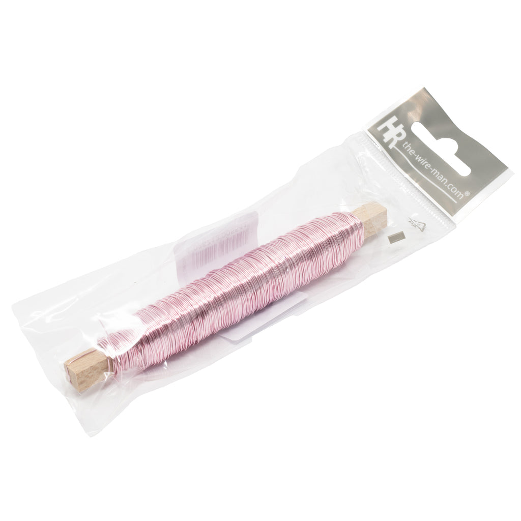Decolackdraht auf Holzstab - rosa - 0,50 mm, 50 m, 100 g