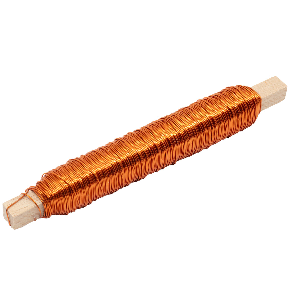 Decolackdraht auf Holzstab - orange - 0,50 mm, 50 m, 100 g