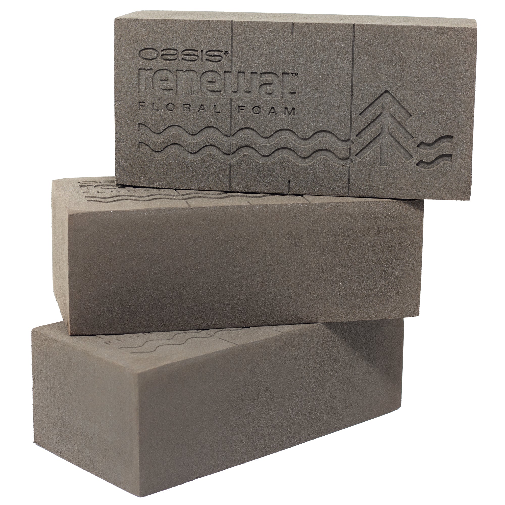 3x Original OASIS® Renewal™ Floral Foam made from plant-based, bio-based raw materials - Floral Foam - Wet Floral Foam for Weddings, Birthdays, Churches, Brick Shape, Eco-friendly