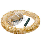 Adventskranz-DIY-Set - Inhalt: 1x Strohkranz 30 cm, 4x Kerzenhalter silber 8 cm, 1x Wickeldraht grün 100g