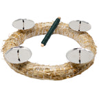 Adventskranz-DIY-Set - Inhalt: 1x Strohkranz 30 cm, 4x Kerzenhalter silber 8 cm, 1x Wickeldraht grün 100g