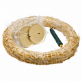 Adventskranz-DIY-Set inkl. Tannengrün - Inhalt: 1x Strohkranz 30 cm, 4x Kerzenhalter gold matt 8 cm, 1x Wickeldraht grün 100g, 1x Tannengrün (ca. 1,5 kg)