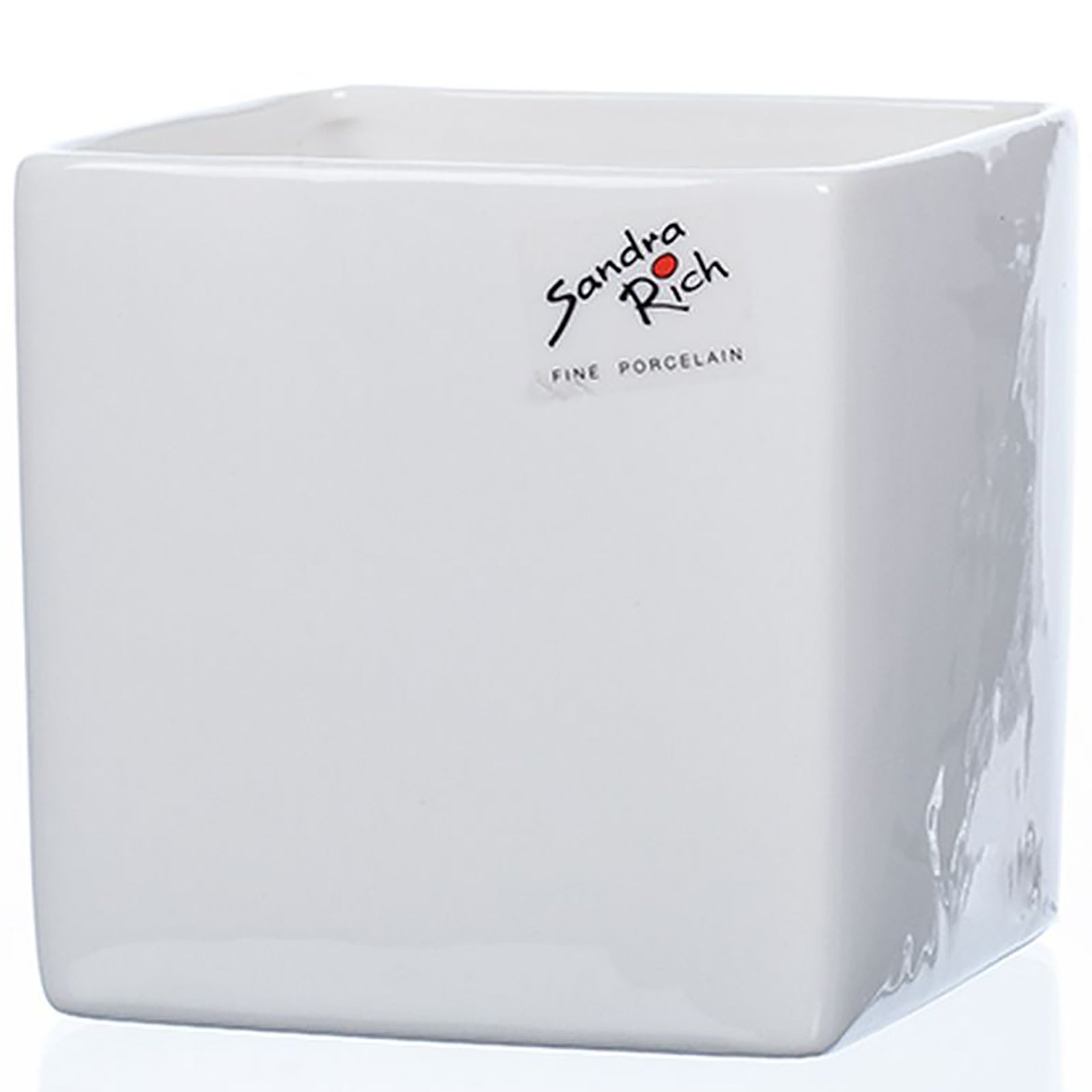 CUBE square porcelain vase - weiß - 10x10x10cm - Porzellan