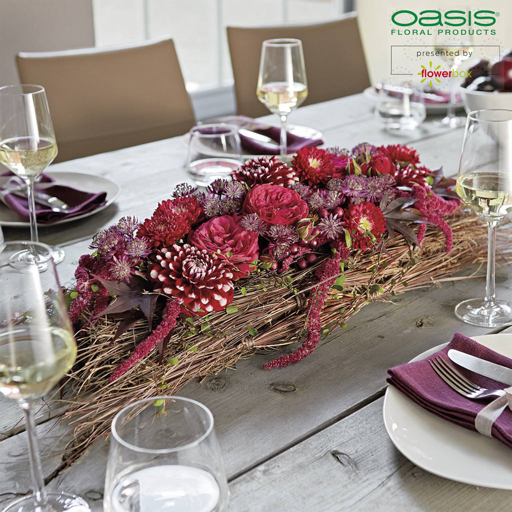 Décoration de table OASIS® Maxi - 48 x 9 x 5 cm - 4 pièces - blanc