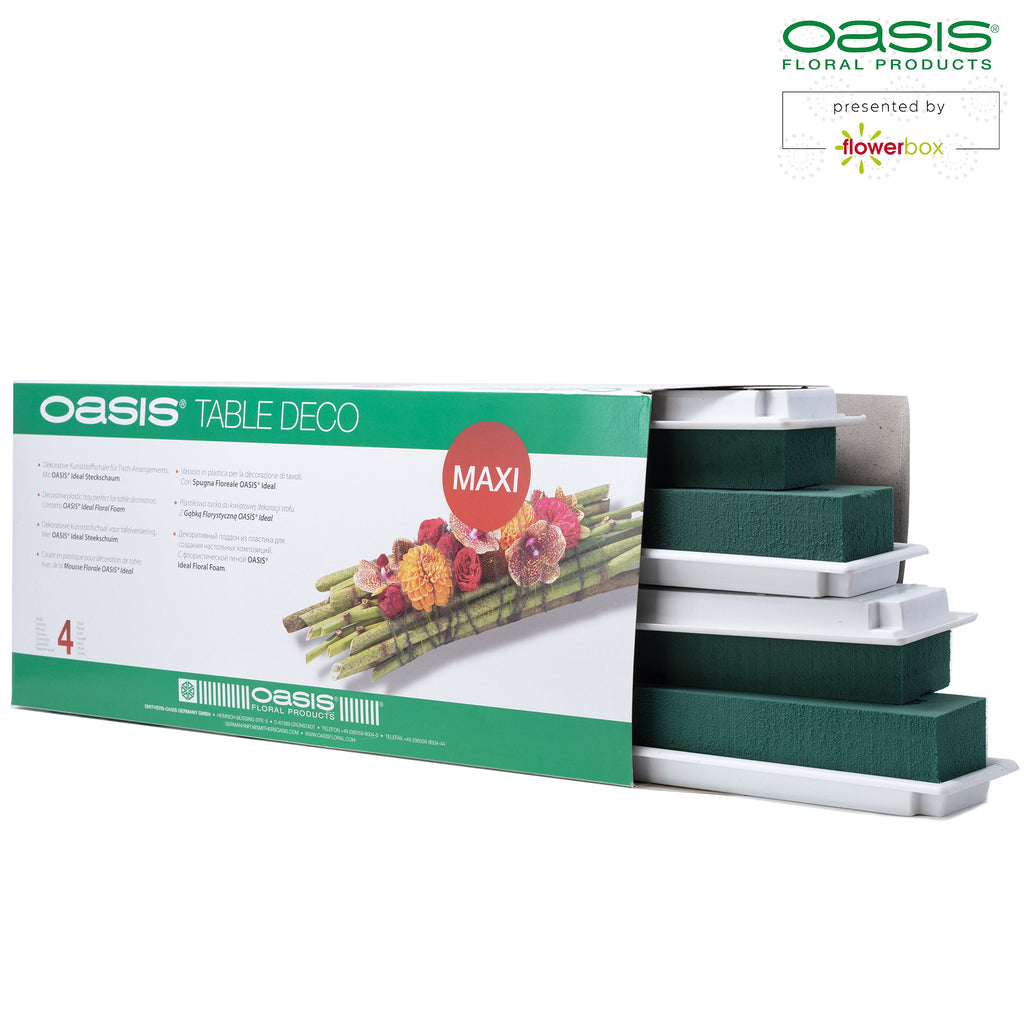 Décoration de table OASIS® Maxi - 48 x 9 x 5 cm - 4 pièces - blanc