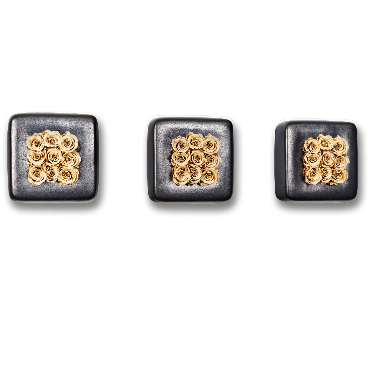 3er-Set Infinity-Bloom Chest - anthrazit/champagne - 16x16 cm