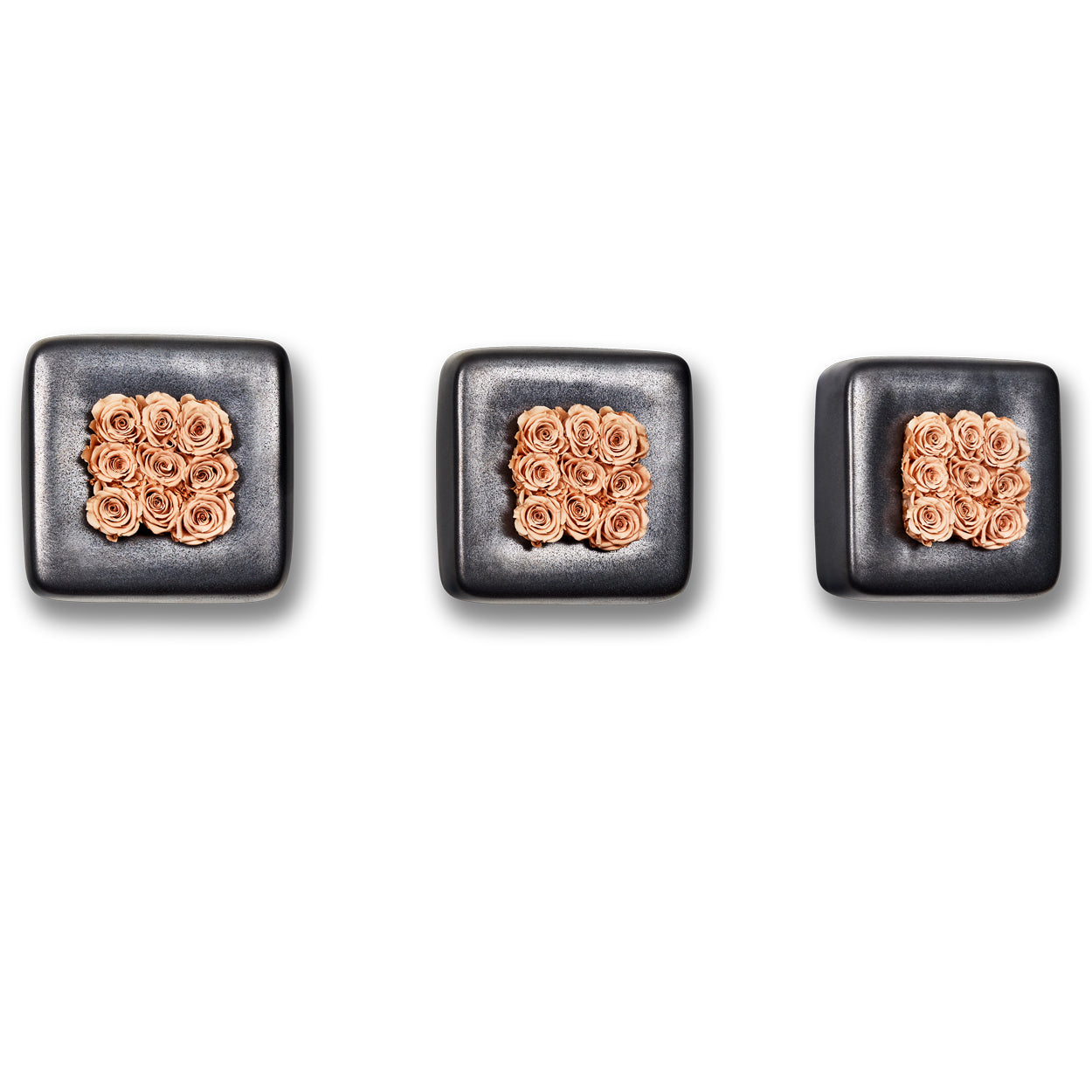 3er-Set Infinity-Bloom Chest - anthrazit/rosé - 16x16 cm