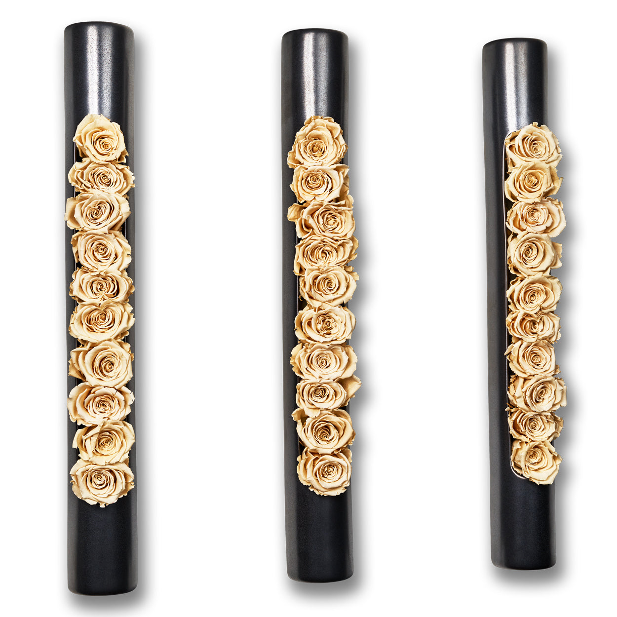 3er-Set Infinity-Bloom bigTube - anthrazit/champagne - 65x7,5 cm