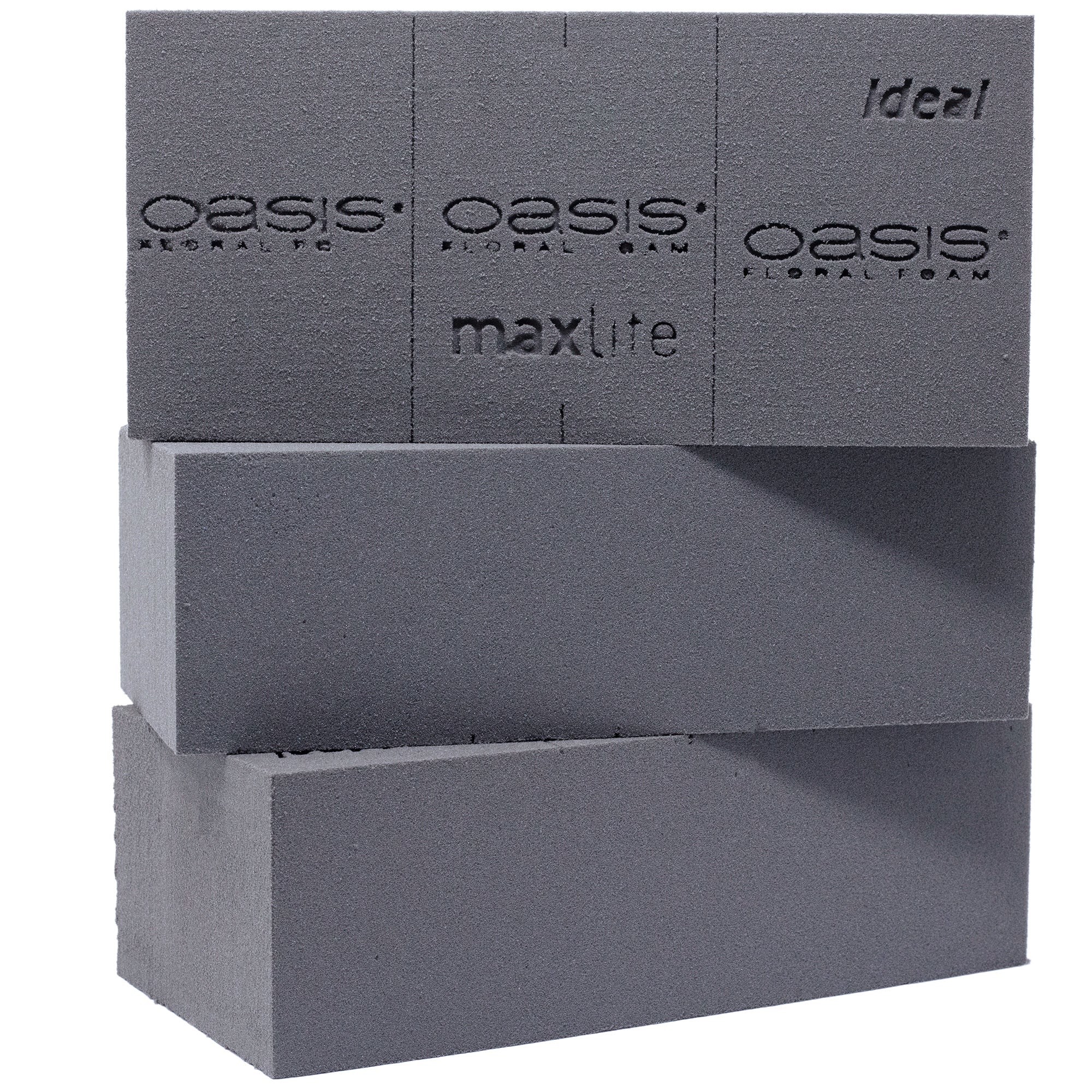 3x Original OASIS® BLACK IDEAL maxlife Steckschaum für längere Haltbarkeit bei Frischblumen - Steckmasse Blumen - Nasssteckschaum Hochzeit Geburtstag Kirche Ziegelform