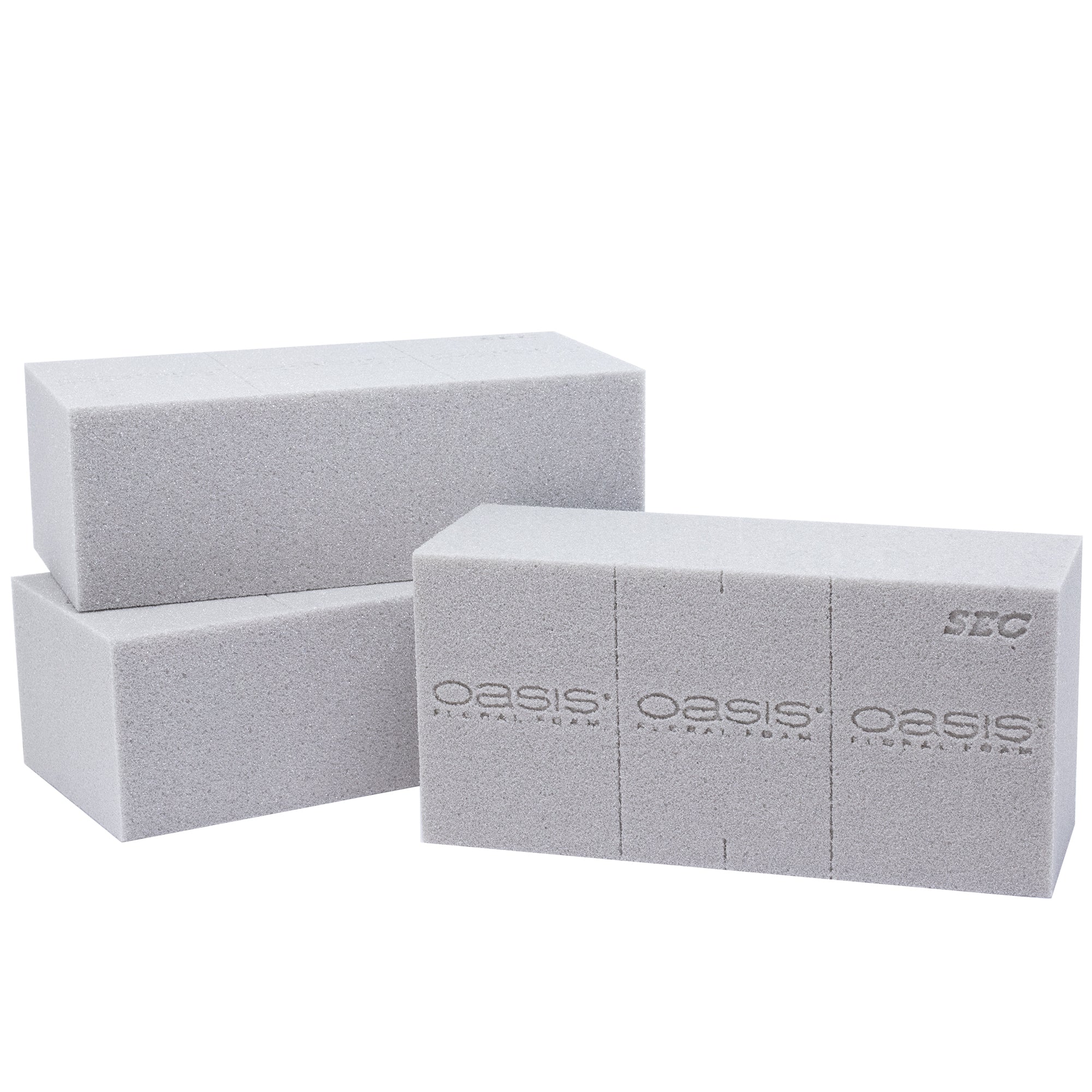 3x Original OASIS® SEC Steckschaum für Trockenblumen - Steckmasse Blumen - Trockensteckschaum Hochzeit Geburtstag Kirche Ziegelform