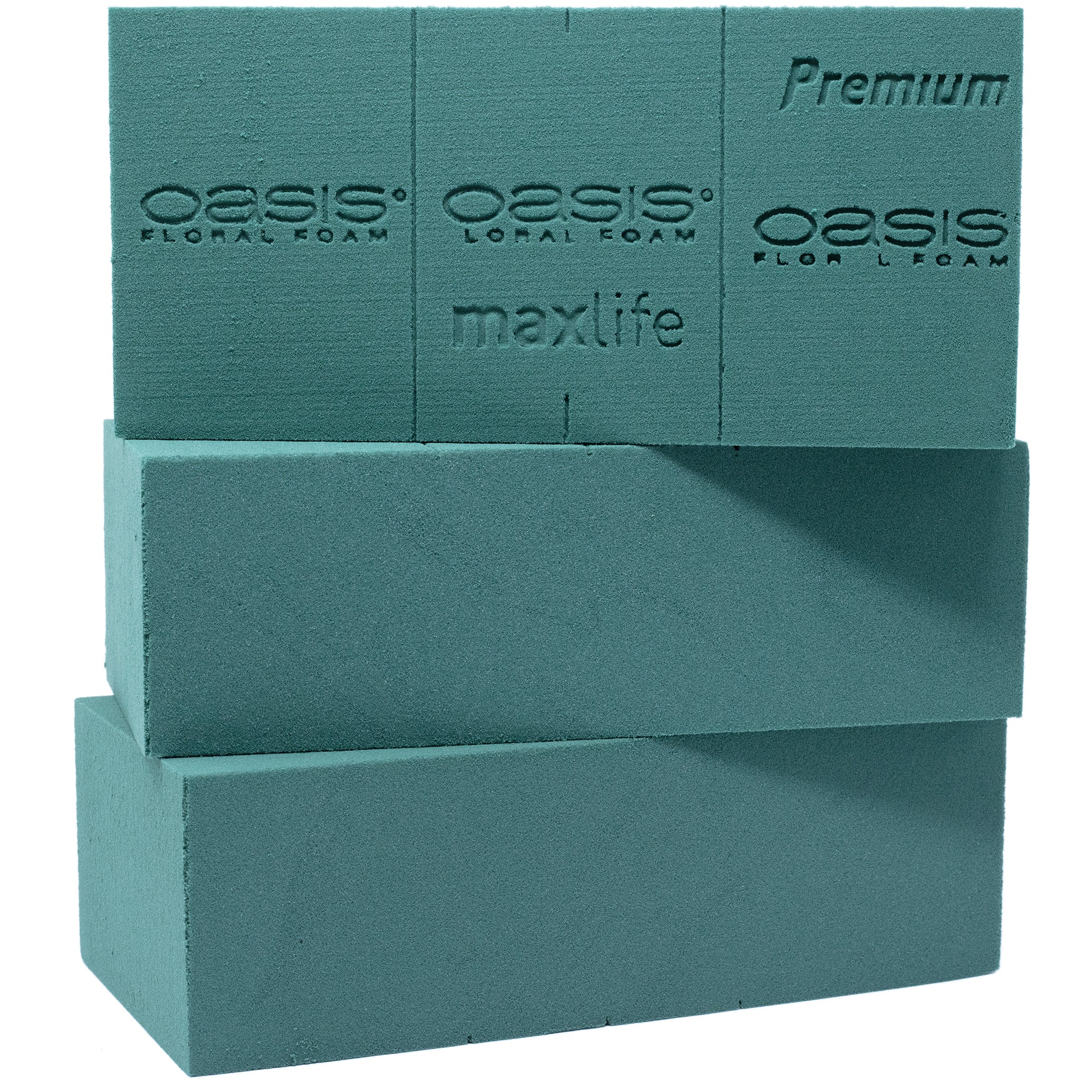 3x Original OASIS® Premium Steckschaum für längere Haltbarkeit bei Frischblumen - Steckmasse Blumen - Nasssteckschaum Hochzeit Geburtstag Kirche Ziegelform