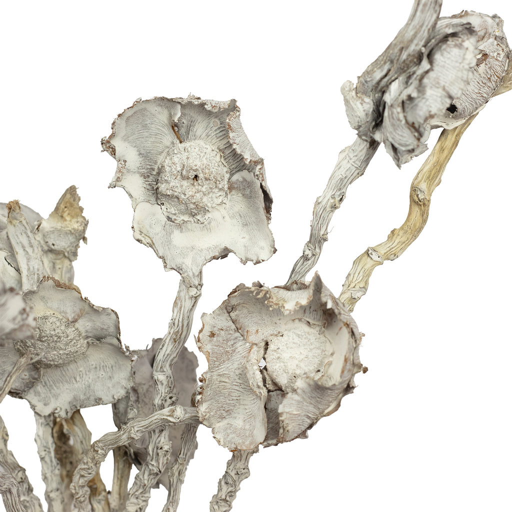 Coco Flower am Stiel - 10 Stück - frost-weiß