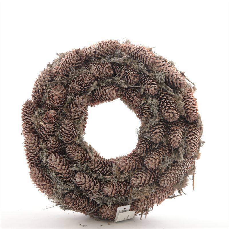 Naturkranz aus Rottanne/Baummoos - Durchmesser 45 cm - whitewashed